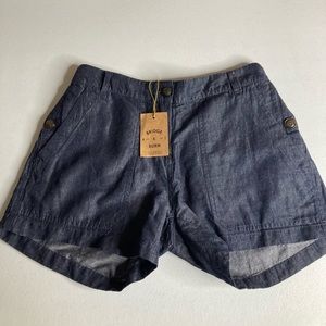NWT Bridge & Burn Tilda Denim Linen Blend Shorts Sz Large
